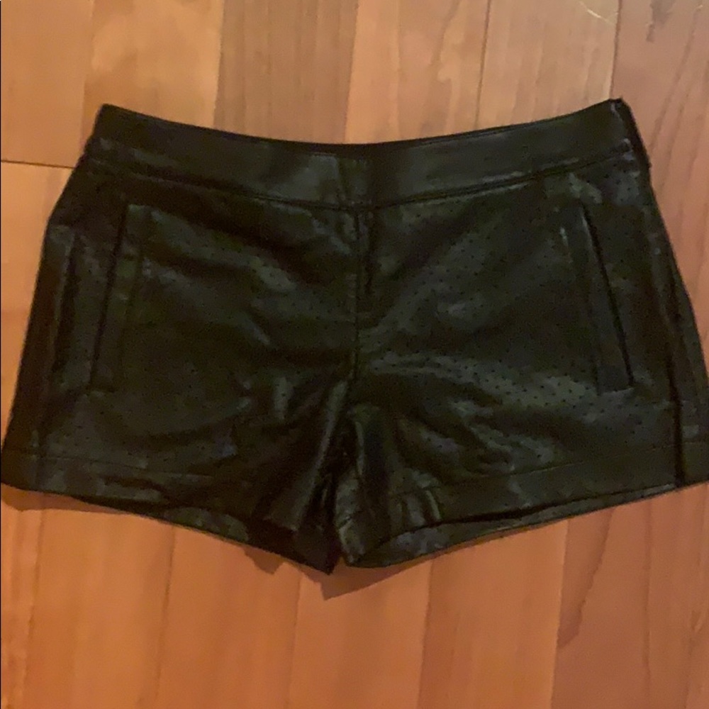 Club Monaco Faux Leather Perforated Shorts
